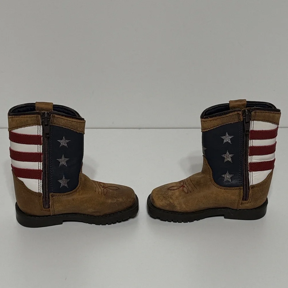 Kids Western Star and Stripes Boots - Picture 4 of 12